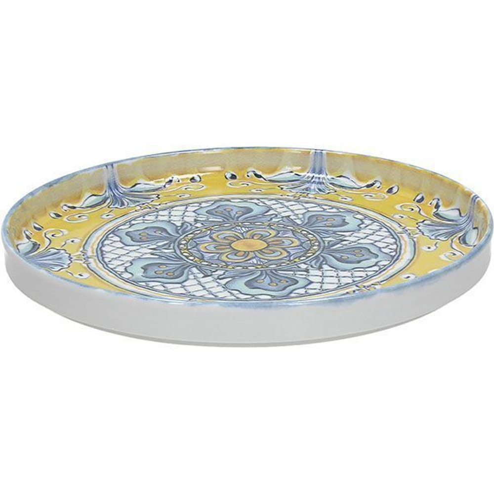 Тарелка «Позитано» с бортом;фарфор;D=270,H=25мм;васильк.,горчич. (Цвет: синий)