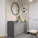 Комод с 6 ящиками - IKEA HAUGA, 138x84 см, серый ХАУГА ИКЕА
