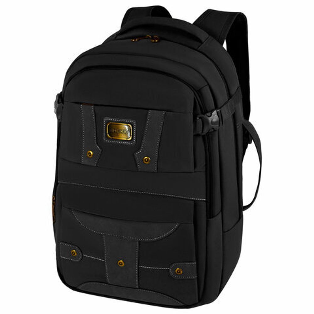 Рюкзак HEIKKI DESERTED (ХЕЙКИ) универсальный, отделение для ноутбука, EVA-спинка, черный, 48х34х18 см, 273876