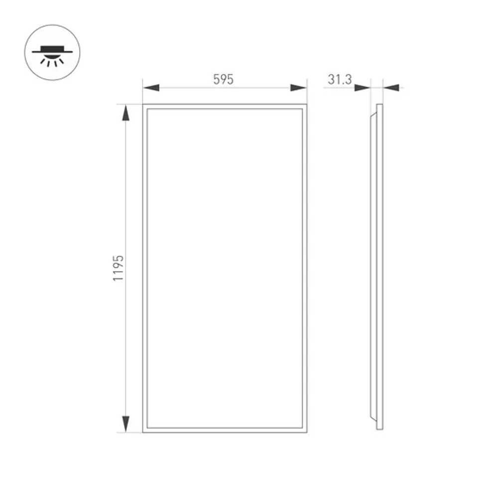 Светильник DL-TITAN-S600x1200-60W Day4000 (WH, 120 deg, CRI90, 230V) (Arlight, IP40 Металл, 7 лет) 052815