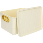 Корзина для хранения с крышкой «ОКСФОРД», цвет молочный, 27.6*20.5*15.2см