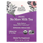 Earth Mama, Organic No More Milk Tea, освежающий чай из гибискуса, без кофеина, 16 чайных пакетиков, 27,2 г (0,96 унции)