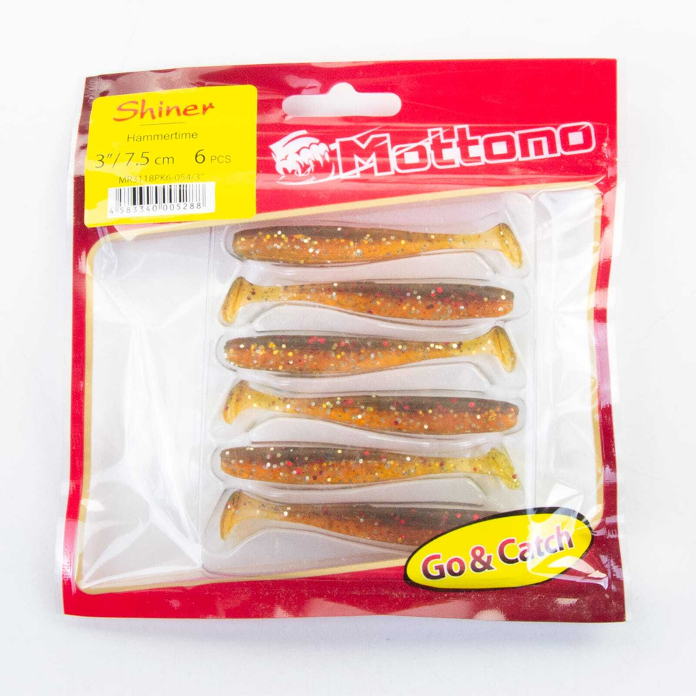 Виброхвост Mottomo Shiner (75мм, 2гр), 6шт/уп