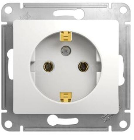 Розетка 1-м СП Glossa 16А IP20 с заземл. механизм бел. SE GSL000143
