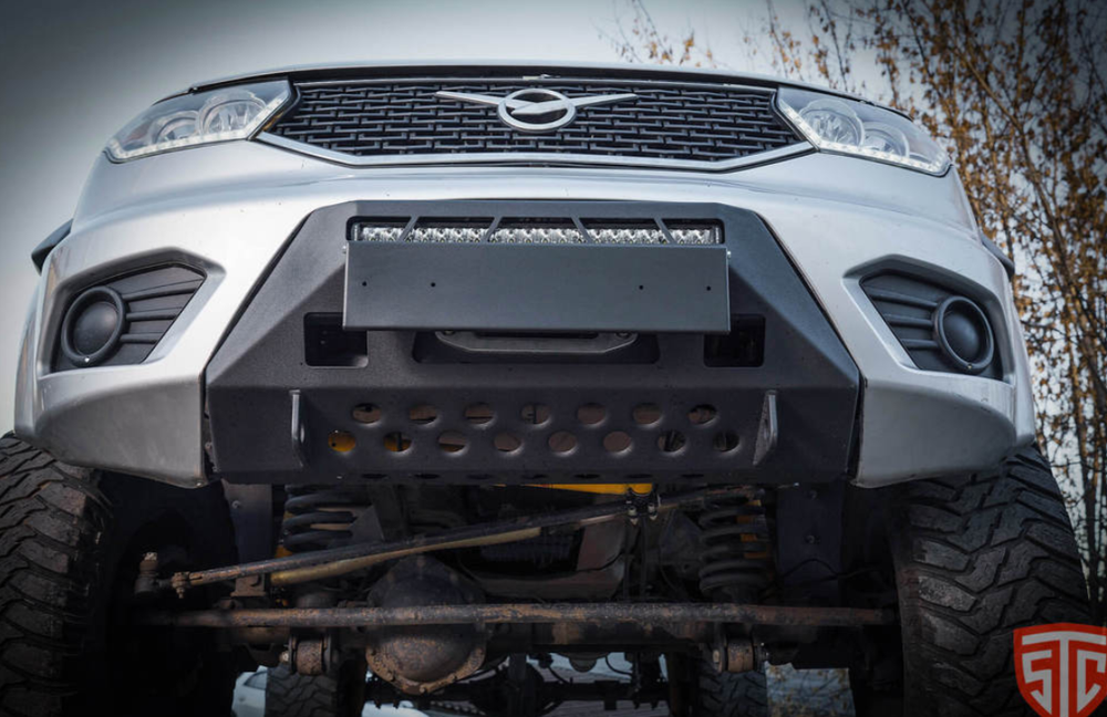 Мини силовой бампер (площадка под лебедку) Уаз Патриот 2015-