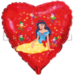 Фольгированная фигура, сердце, Белоснежка/FM,18"/46СМ