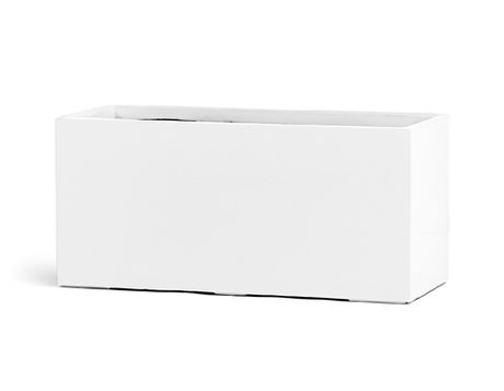Кашпо TREEZ Effectory - Gloss - Низкий прямоугольник - Белый глянцевый лак