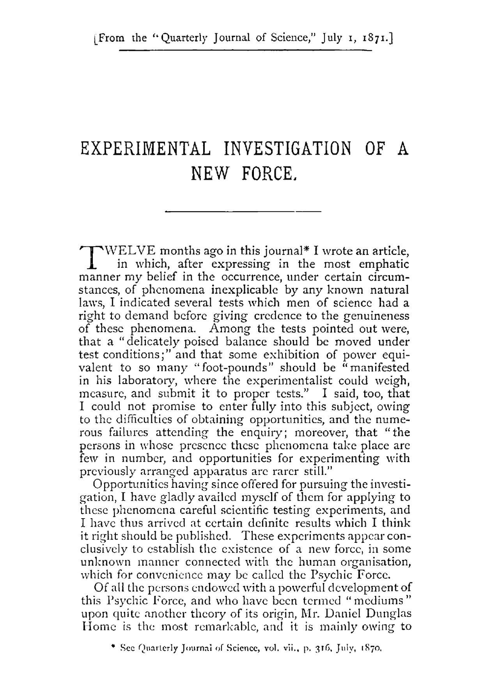 Researches in the Phenomena of Spiritualism | Crookes William
