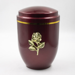 Урна для праха металл темно-красный "Роза"