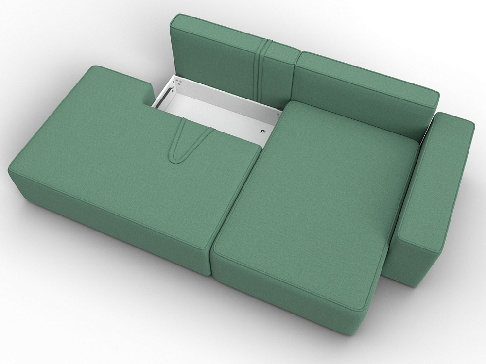 Диван угловой Лига-079 угол правый РОГОЖКА Амур 11 зеленый