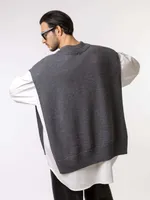 Пончо Dryg вязаное из мериноса серое