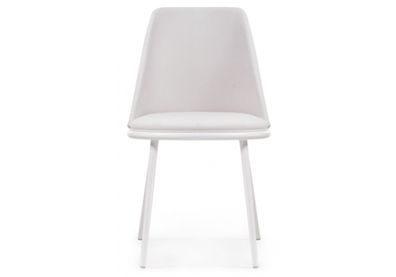 Стул на металлокаркасе Woodville Алдис катания вайт, белый матовый, ножки белые