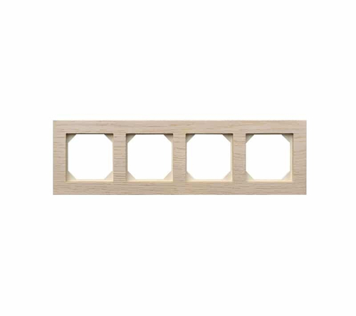 Рамка Четырехместная Дуб Беленный (Универсальный Монтаж) LIREGUS EPSILON