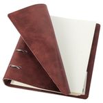 Тетрадь на кольцах А5 (180х220 мм), 120 л., под гладкую кожу, вырубка под кольца, кремовый блок, BRAUBERG "Main", клетка, коричневая, 401710