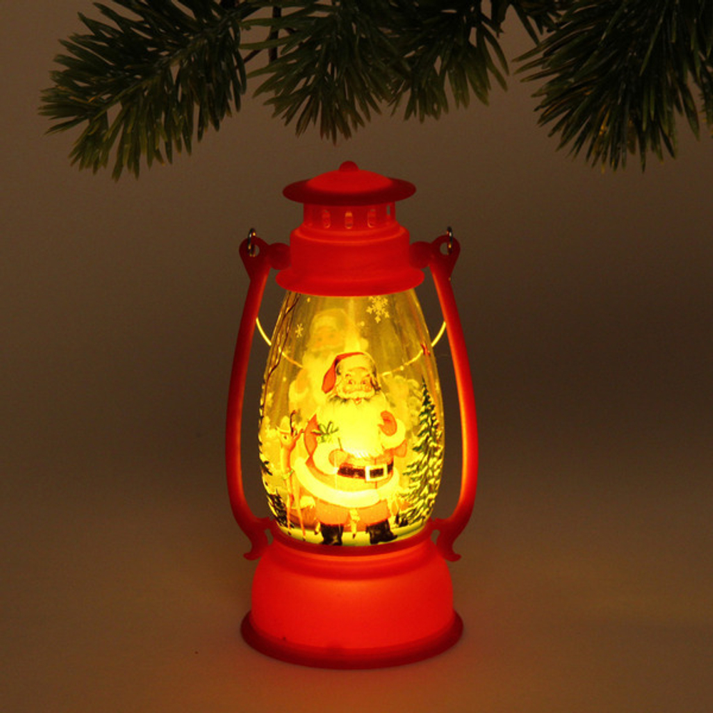 Сувенир с подсветкой «Лампа - Дед Мороз» 6*6*13 см, Красный