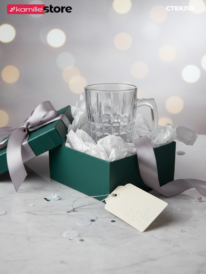 Набор кружек 6 шт. 310 мл. бесцветное стекло, с рельефным узором