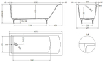 Ванна Salini CASCATA KIT S-stone 104823M 170x70 белая