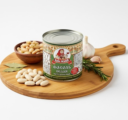 Фасоль белая натуральная Баба Маня ГОСТ, 425 гр