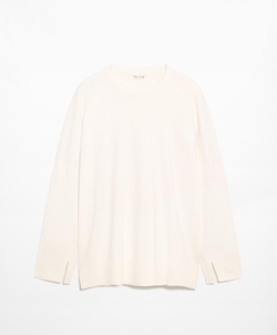 Oysho Длинный свитер из трикотажа, светлый экрю