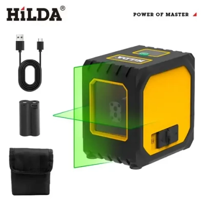 Лазерный уровень, 2 линии, USB-аккумуляторная батарея