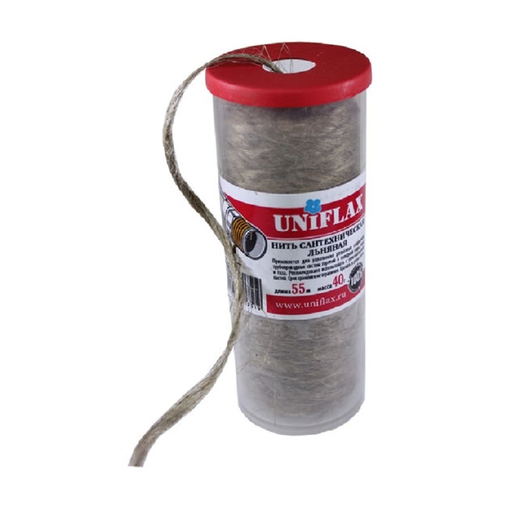 Лен сантехнический 80 г. (банка 110 м) UNIFLAX 5516