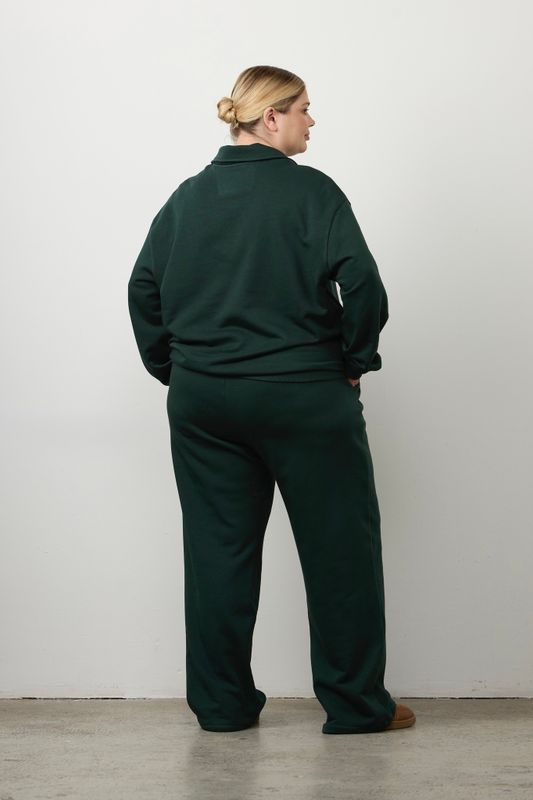 Поло из футера, темно-зеленый