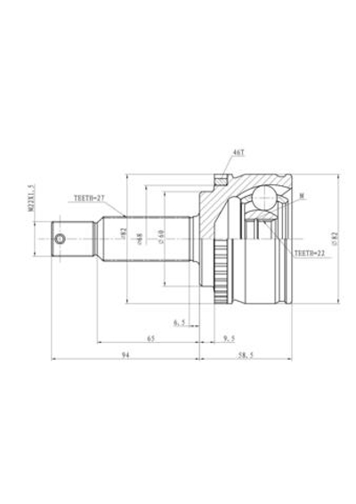 ШРУС наружный  KIA Ceed/HYUNDAI i30 GANZ GIK04043