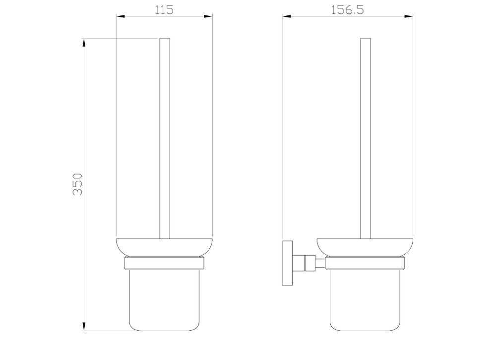 Туалетный ершик в комплекте WONZON & WOGHAND POLO, Брашированный никель (WW-8919-BN)
