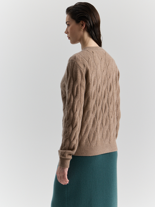 Кашемировый кардиган с косами