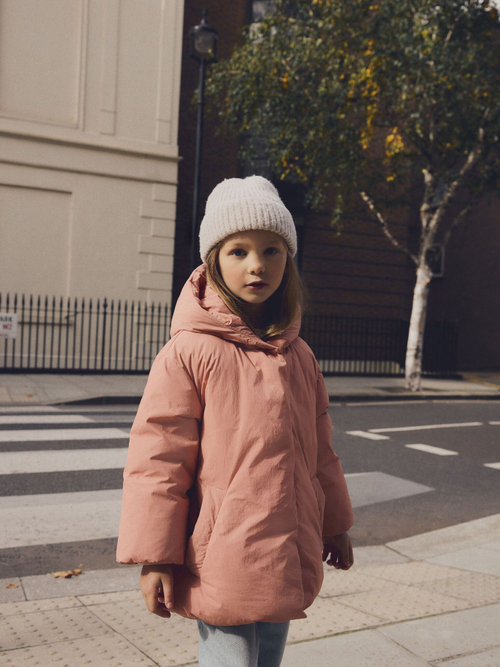 Куртка утепленная с капюшоном для девочки Next E25-188, Персиковый