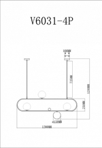 Подвесной светильник Moderli Miya V6031-4P