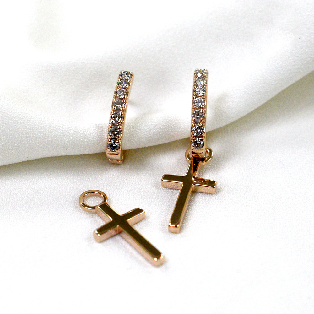 Серьги-трансформеры с крестами