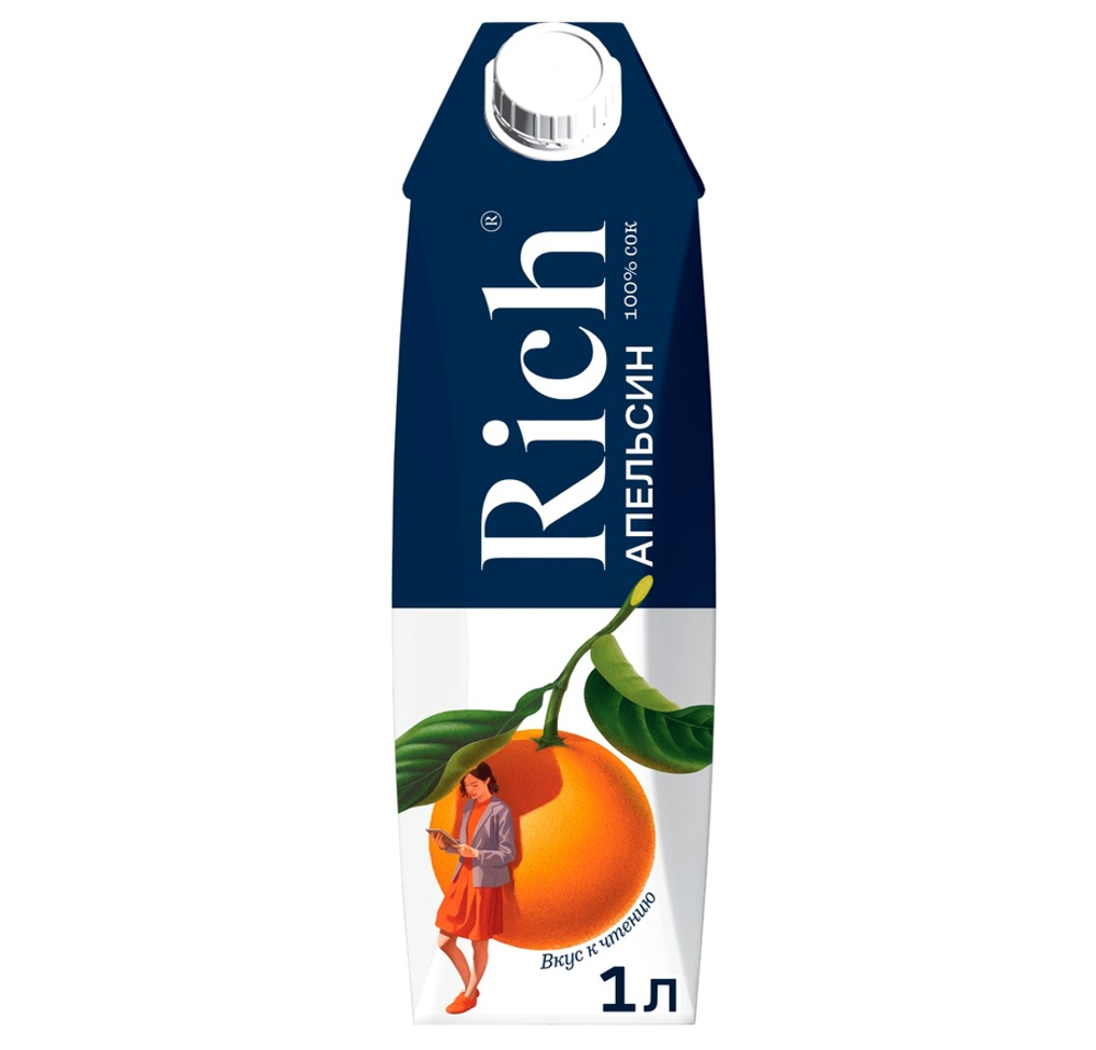 Сок Rich Апельсин, Tetra prism 1 л.