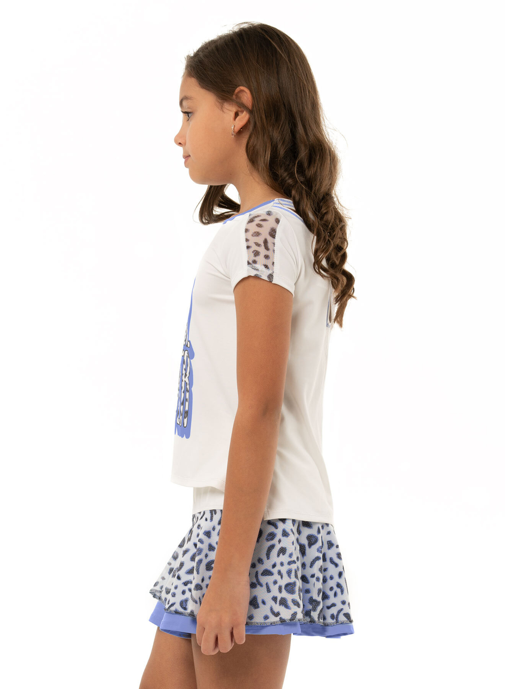 Футболка для девочки теннисная Lucky in Love On The Prowl Grrrl Power Tee Girls - white