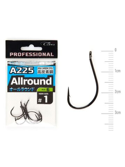 Крючки Cobra Pro AIIROUND серии A225 размер 001 (5упк.по 6шт.)