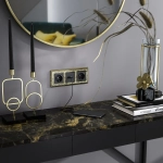 Розетка с заземлением безвинтовой зажим (черный матовый) W1171308