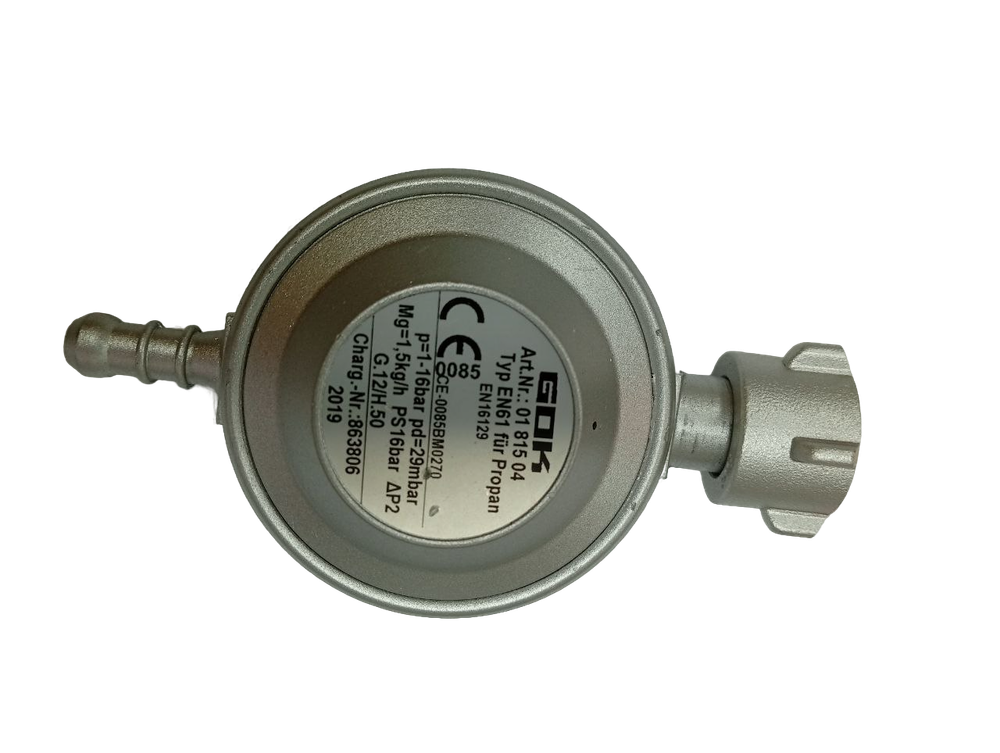 Регулятор давления газа GOK 01-815-04, 1,5кг/час 29 мбар для композитных баллонов (KFL)