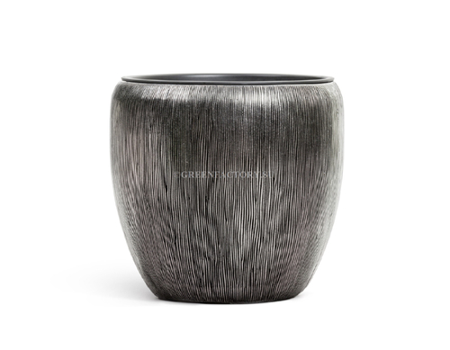 Кашпо TREEZ Effectory - серия Wow - Конус-Чаша - Стальное серебро