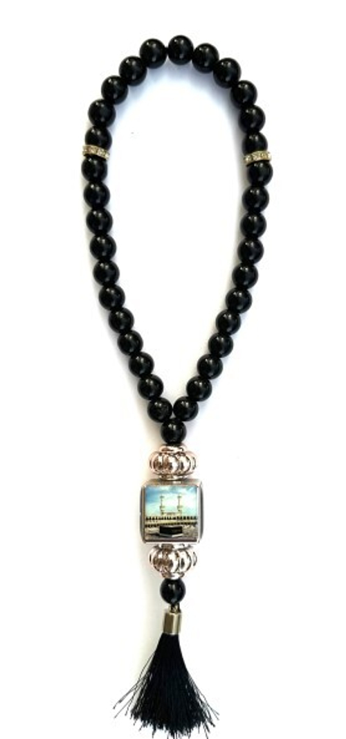 Амулет подвеска мусульманский черная c бусами + кааба (P.R.C.)