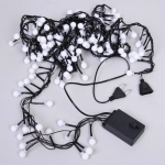 Гирлянда для дома Мишура 4 м, 200 ламп LED, d-1,4 см, черный пров, 8 реж, IP-40, Белый (возможность соединения)