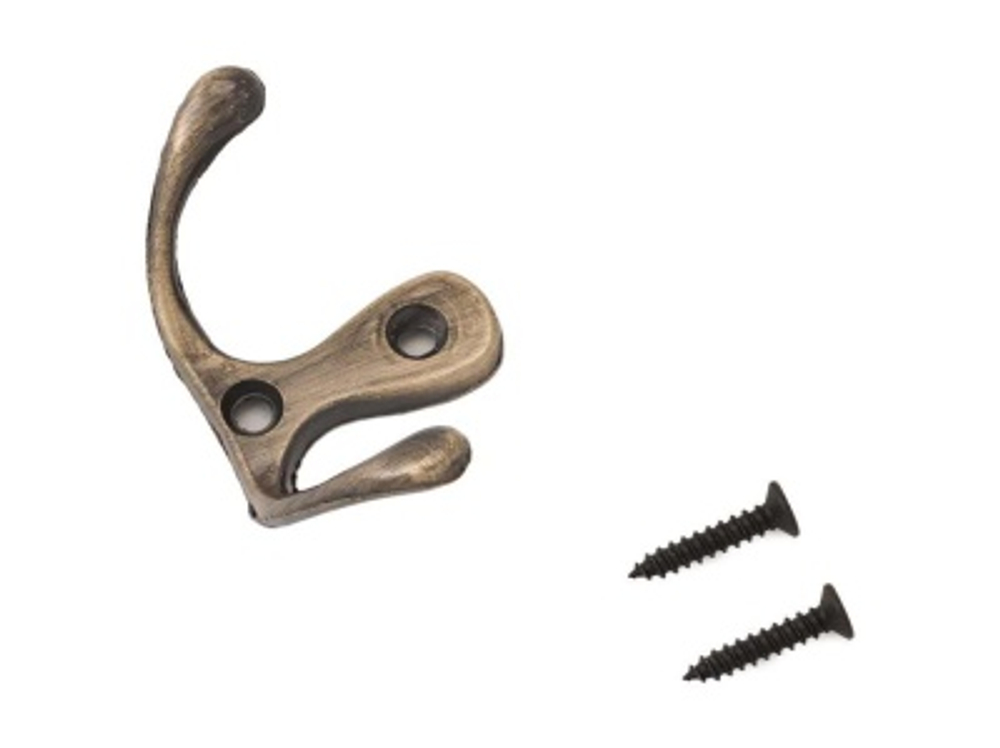 Вешалка-крючок 002 АВ старая бронза Стандарт (10шт/уп)