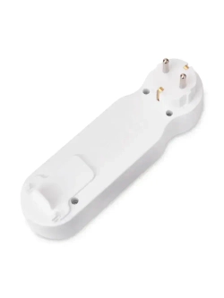 Тройник электрический с выключателем на 3 розетки, Разветвитель с заземлением и защитой от детей 16А 250В MartyHome