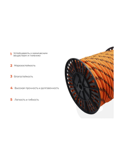 Плетеная веревка Gigant п/п, 32 пряди, 16 мм х 50 м HRS-19