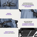 Коляска детская прогулочная Farfello Scarlet (Grey Blue/Серо-голубой HD-02)