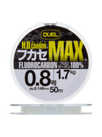 Флюорокарбоновая леска для рыбалки Duel H.D,Carbon Max Fluorocarbon 100%, 0,19 мм, 50 м, 2,6 кг, прозрачный