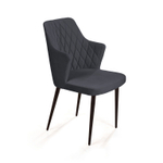 Стул с подлокотниками Hunt ромб, бархат 03 / чёрный конус