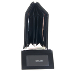 Солидный большой чёрный клатч для мужчины из натуральной кожи с ремешком для руки GALIB 7M152 плюс кардхолдер