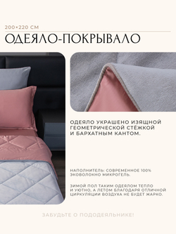 Комплект постельного белья Сатин Velvet Premium/Вельвет Премиум с Одеялом VP002