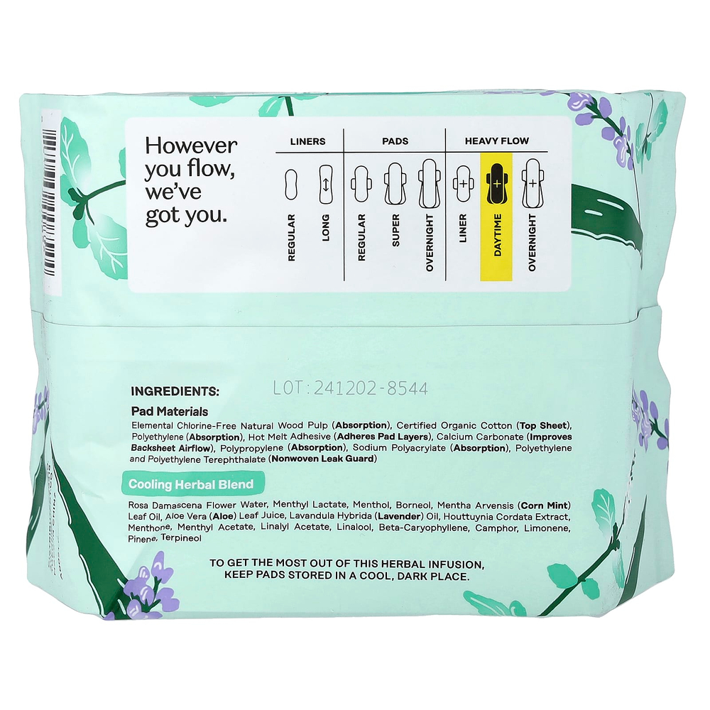 The Honey Pot Company, дневные прокладки с крылышками из 100% органического хлопка, плотные, 16 шт.