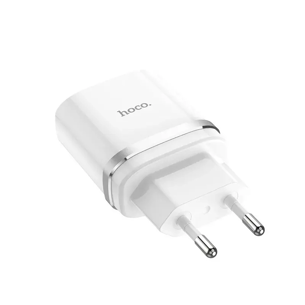 СЗУ USB Hoco C12Q (18W, QС3.0, кабель MicroUSB) Белый